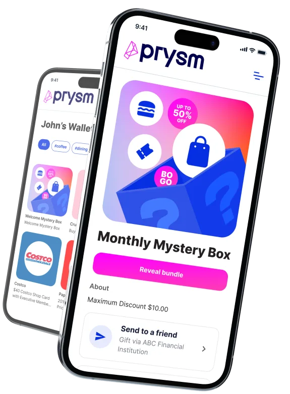 A phone showing a surprise mystery box reward