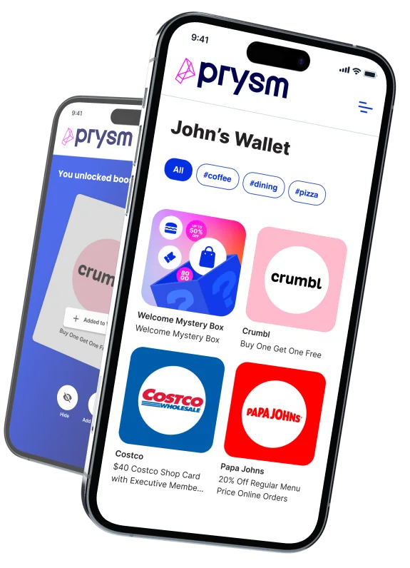 A phone showing the universal rewards wallet
