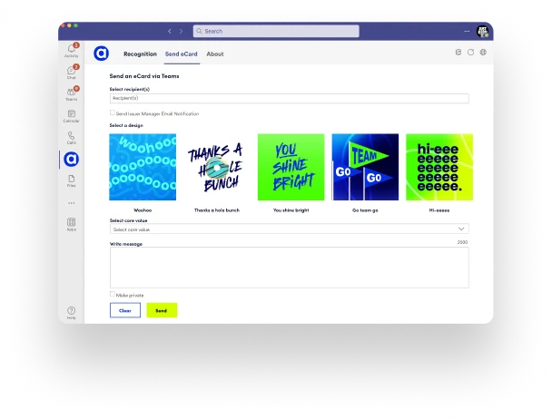 Augeo Workplace Engagement integrated with Microsoft Teams