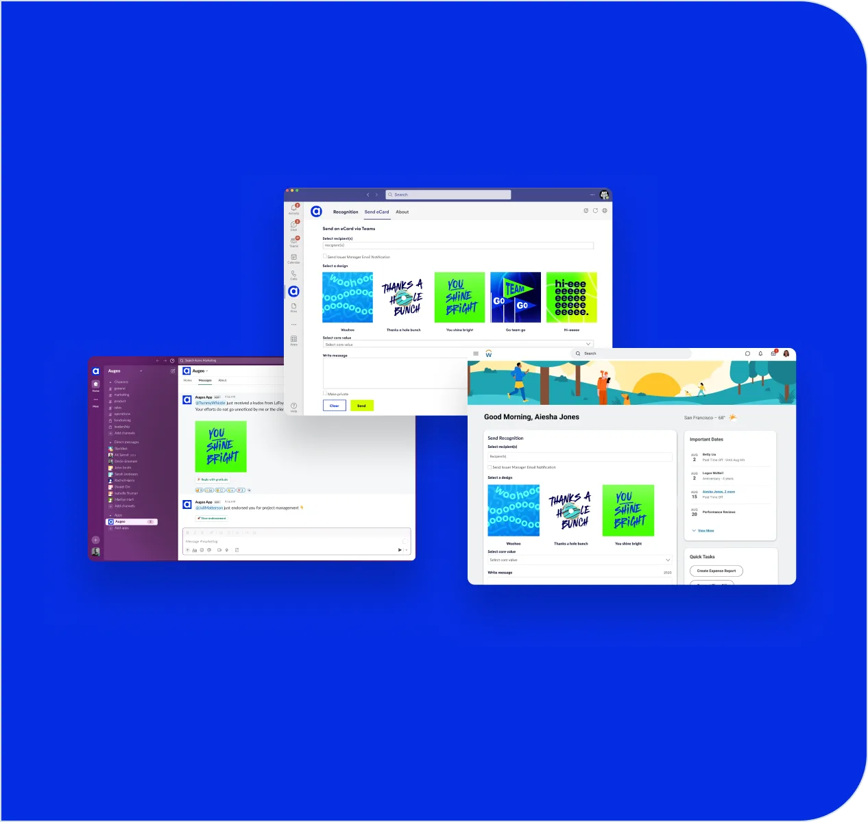 Recognition flowing through the chat and collaboration apps employees use